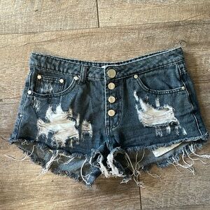 Henrigirl ripped denim Jean shorts